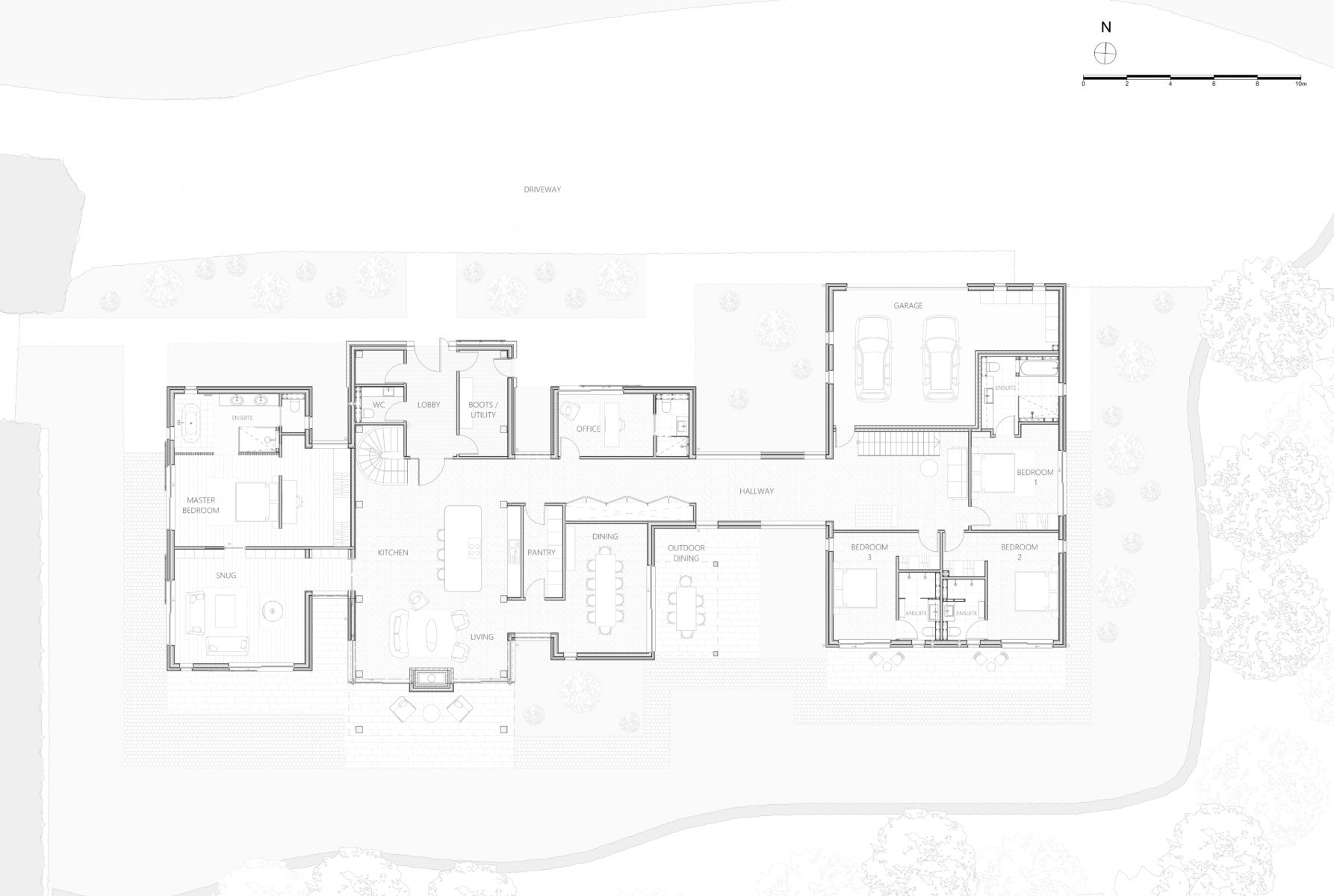 Floor plan design for a barn converion