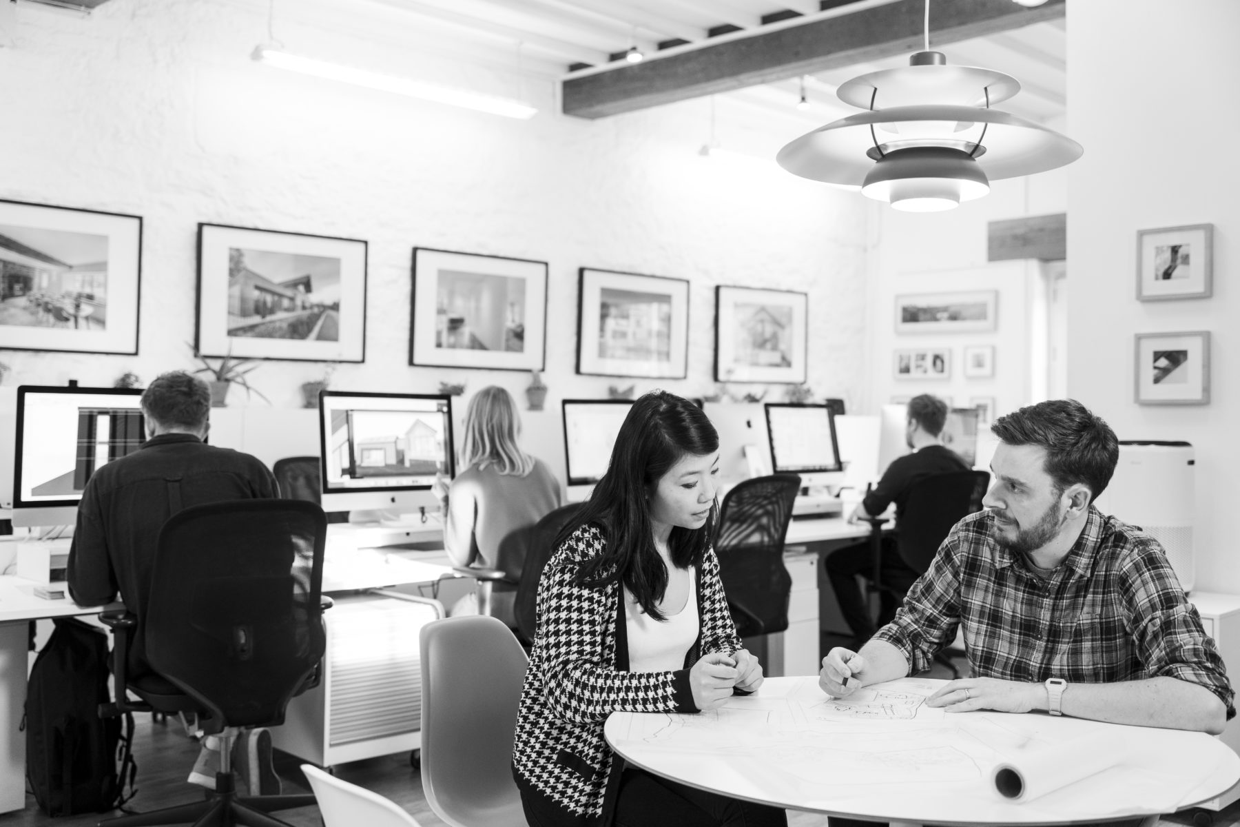 Interior of VESP offices with staff