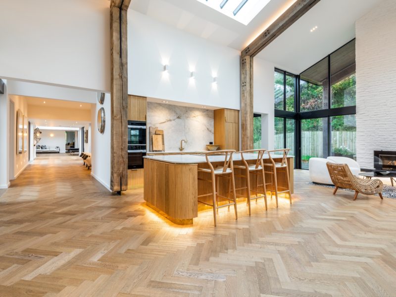 View of the kitchen and hallway of Higher Dorsley