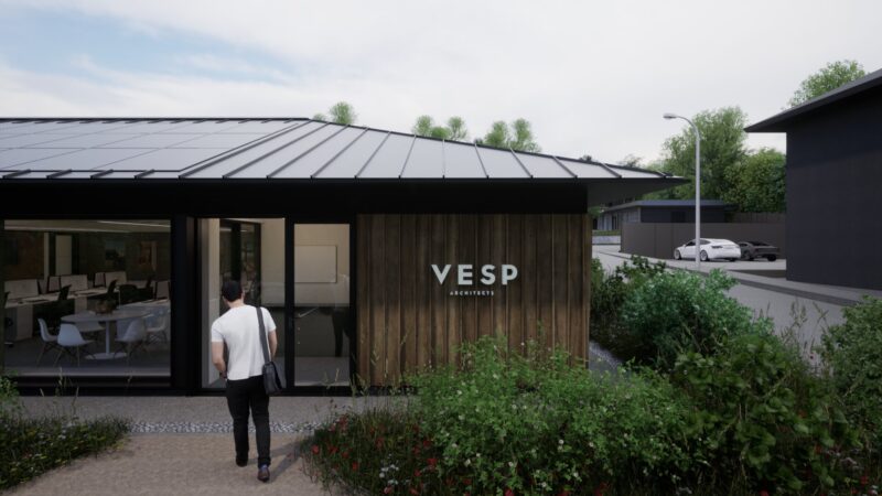 VESP architects new passive house office in Dartmoor, Devon.