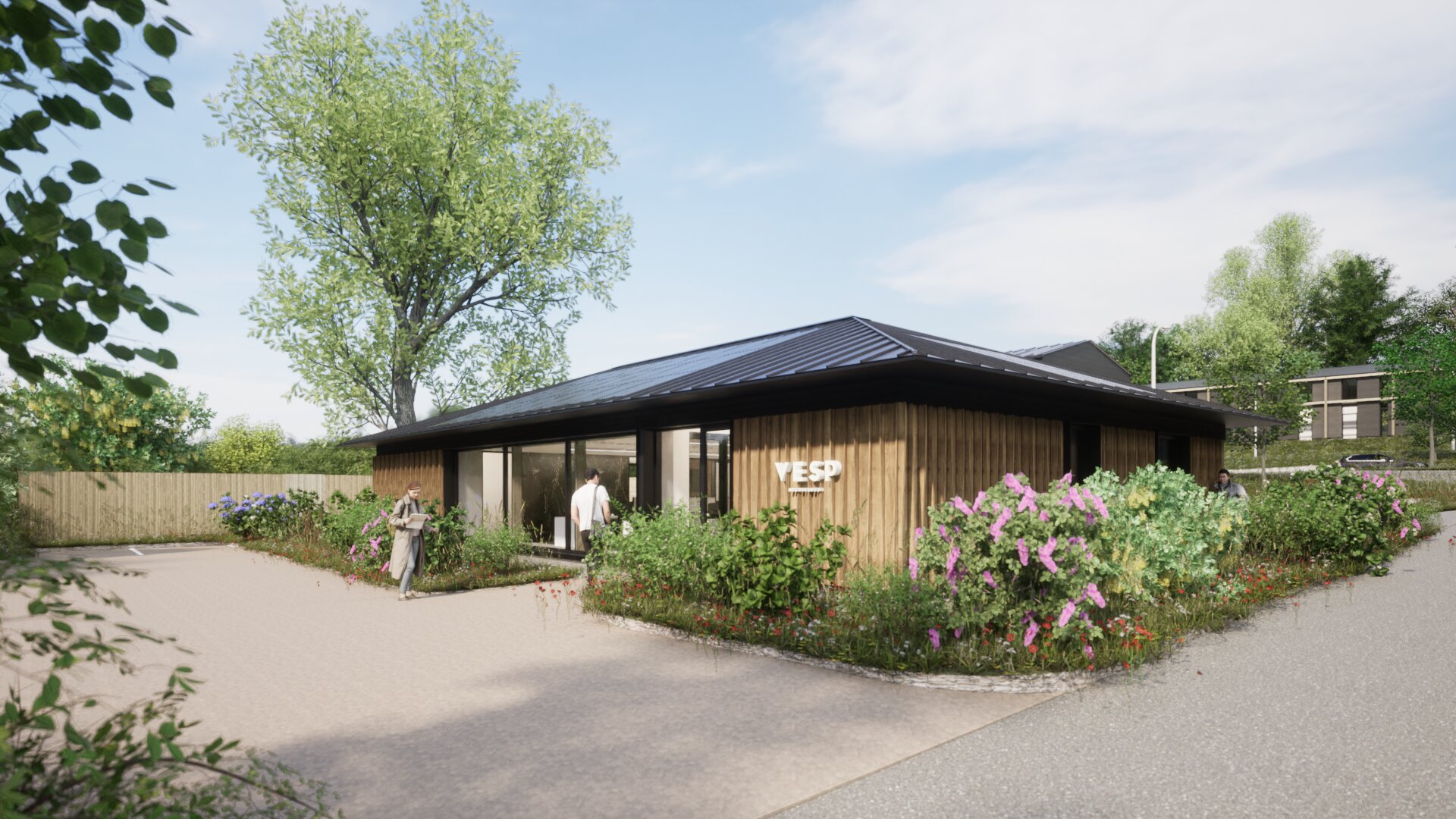 Example of a passive house by VESP. Exterior of a passive house office