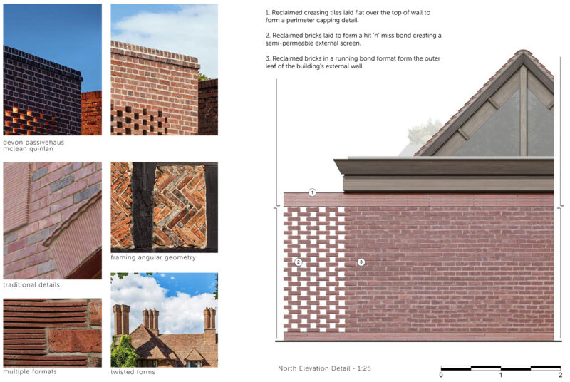 Study of architectural details of Clayfold house, showing Arts and Crafts influences