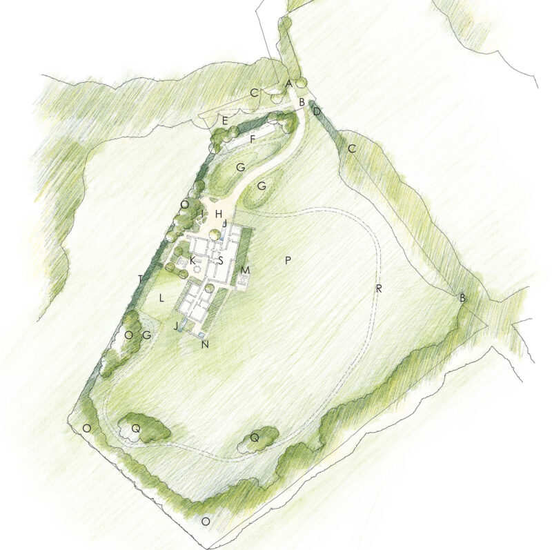 Landscape plan of Clayfold house, a HO11 (e) permitted new dwelling.