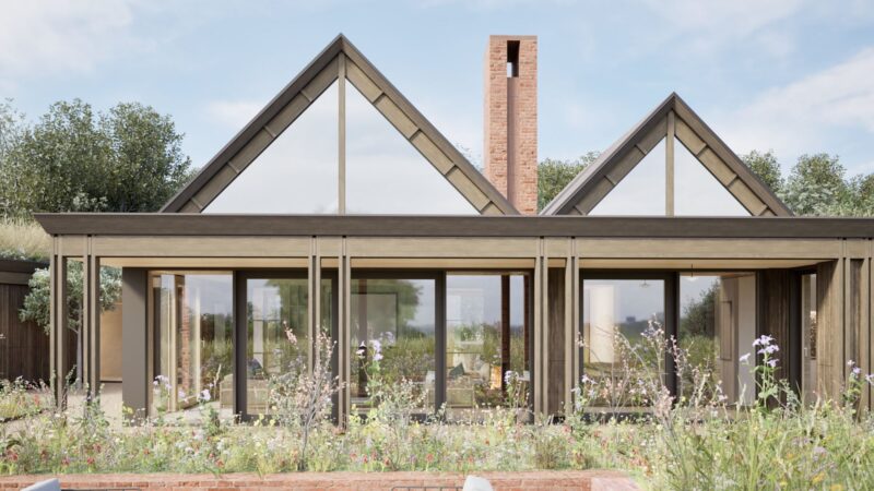 Close up visualisation of the elevation of Clayfold house, a HO11 (e) permitted new dwelling.